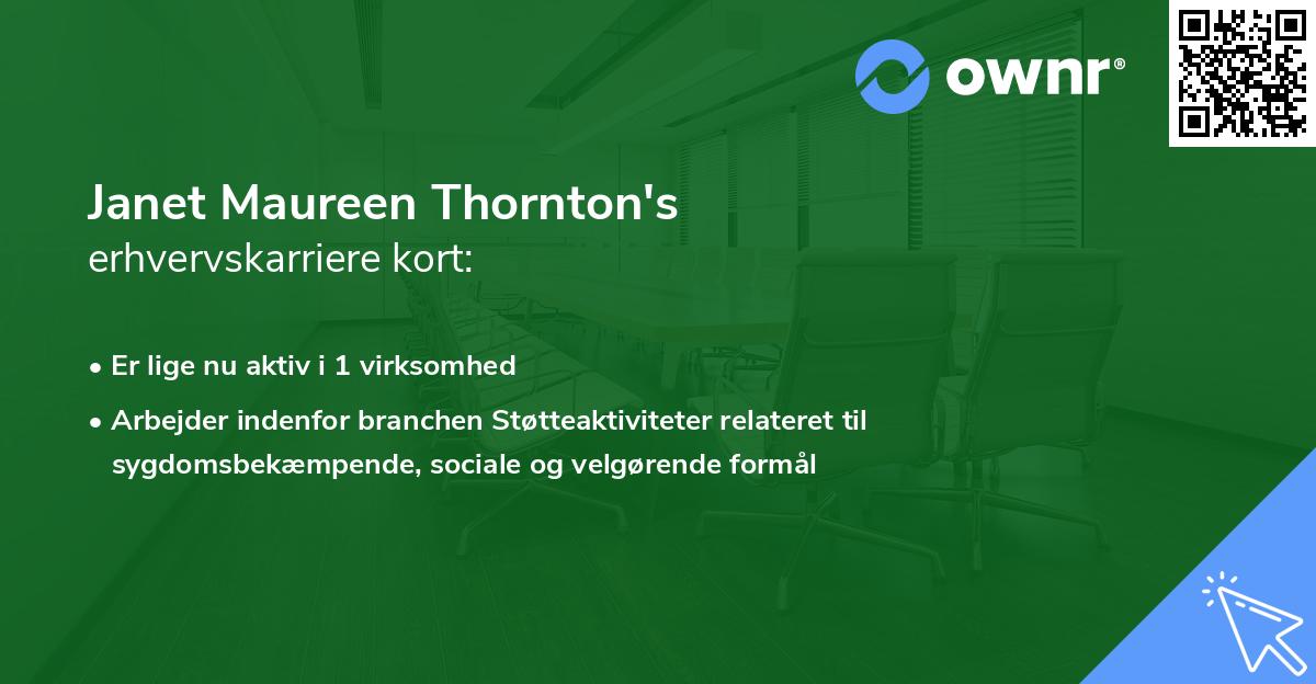 Janet Maureen Thornton's erhvervskarriere kort