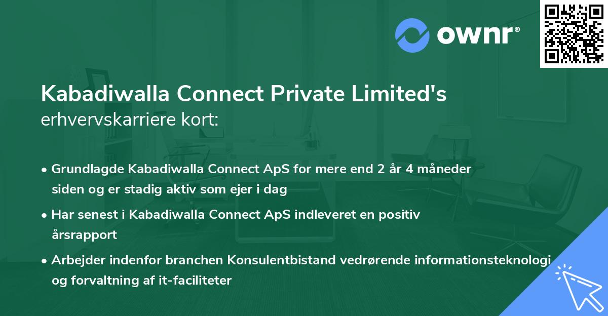 Kabadiwalla Connect Private Limited's erhvervskarriere kort