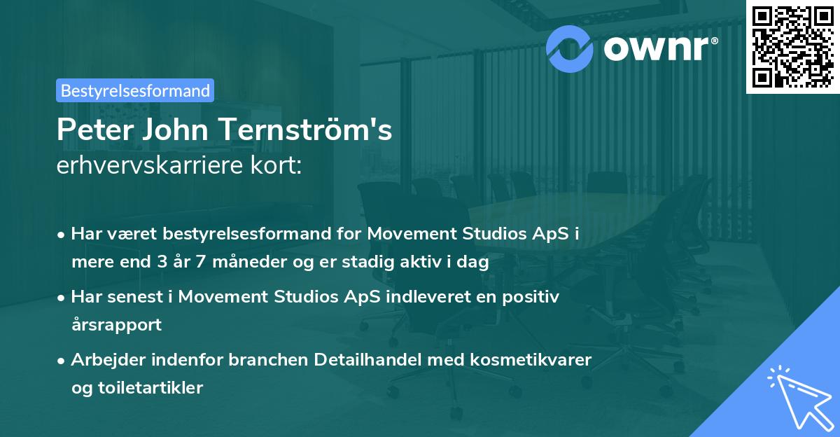 Peter John Ternström's erhvervskarriere kort