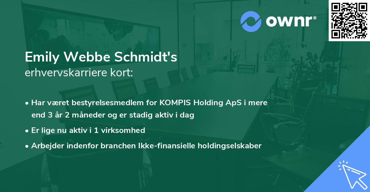 Emily Webbe Schmidt's erhvervskarriere kort