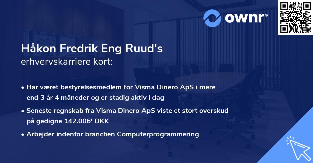 Håkon Fredrik Eng Ruud's erhvervskarriere kort