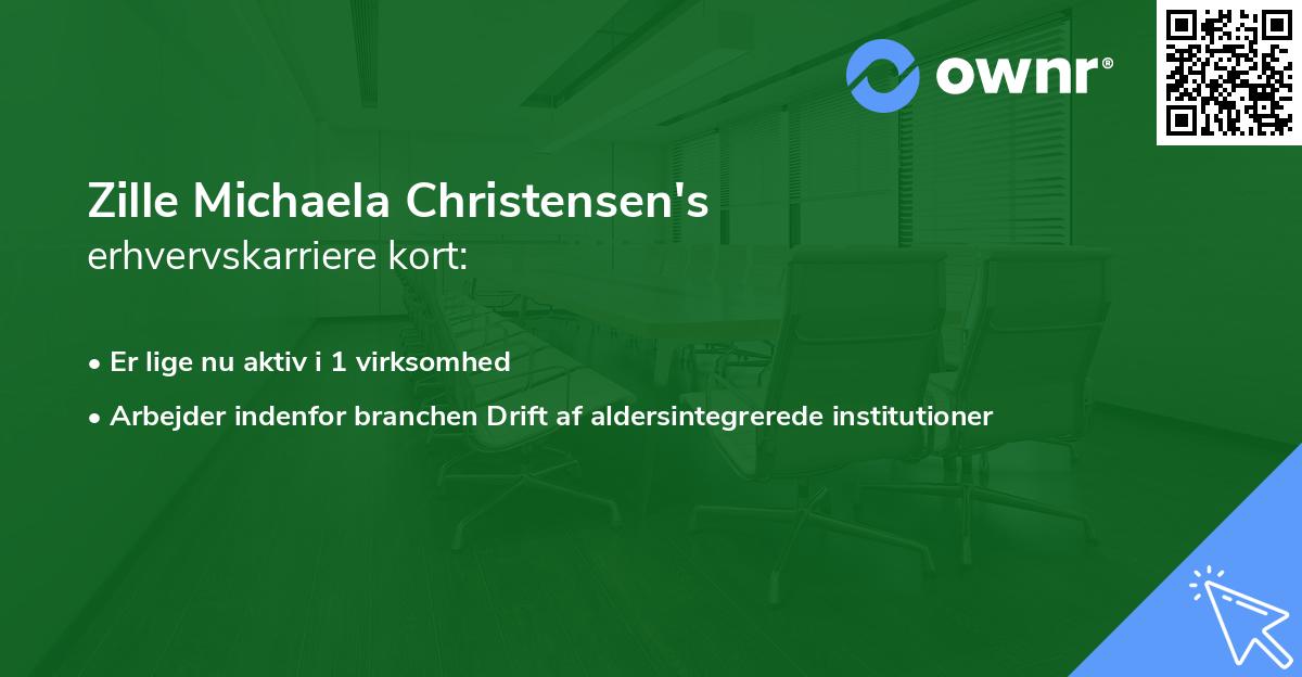 Zille Michaela Christensen's erhvervskarriere kort