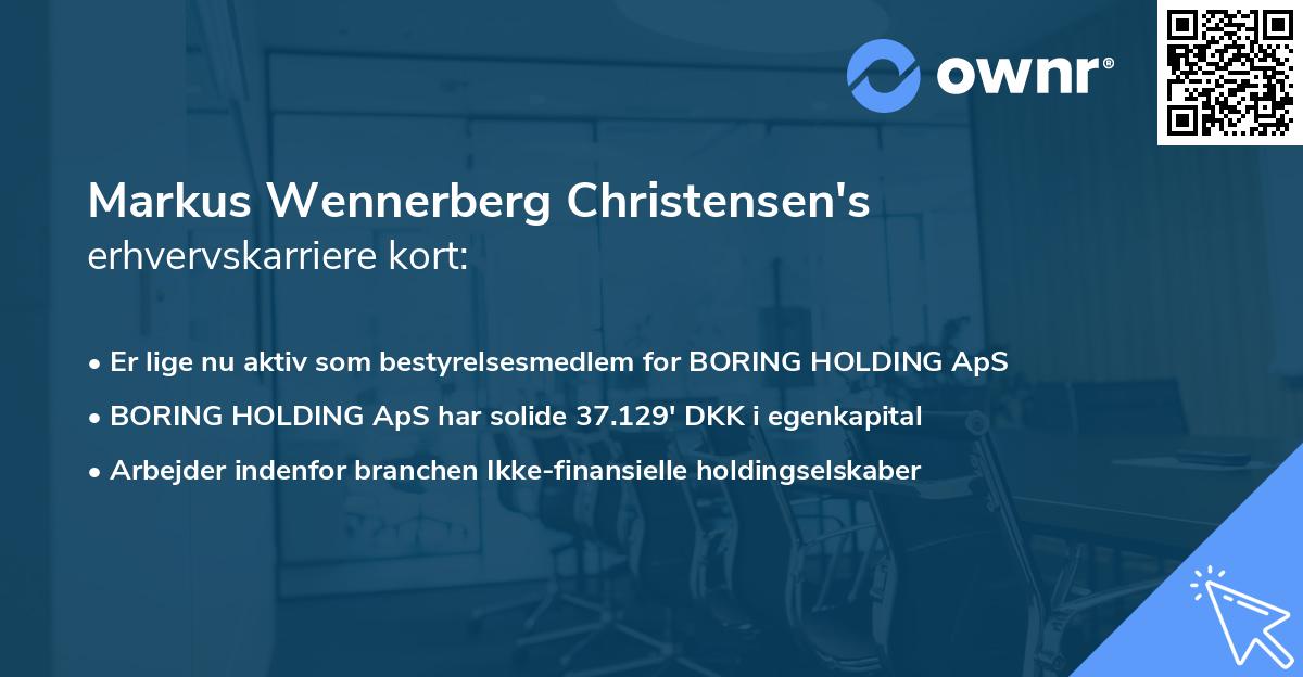 Markus Wennerberg Christensen's erhvervskarriere kort