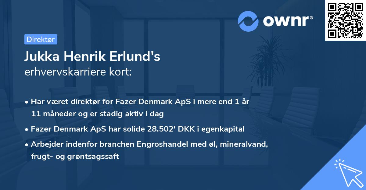 Jukka Henrik Erlund's erhvervskarriere kort