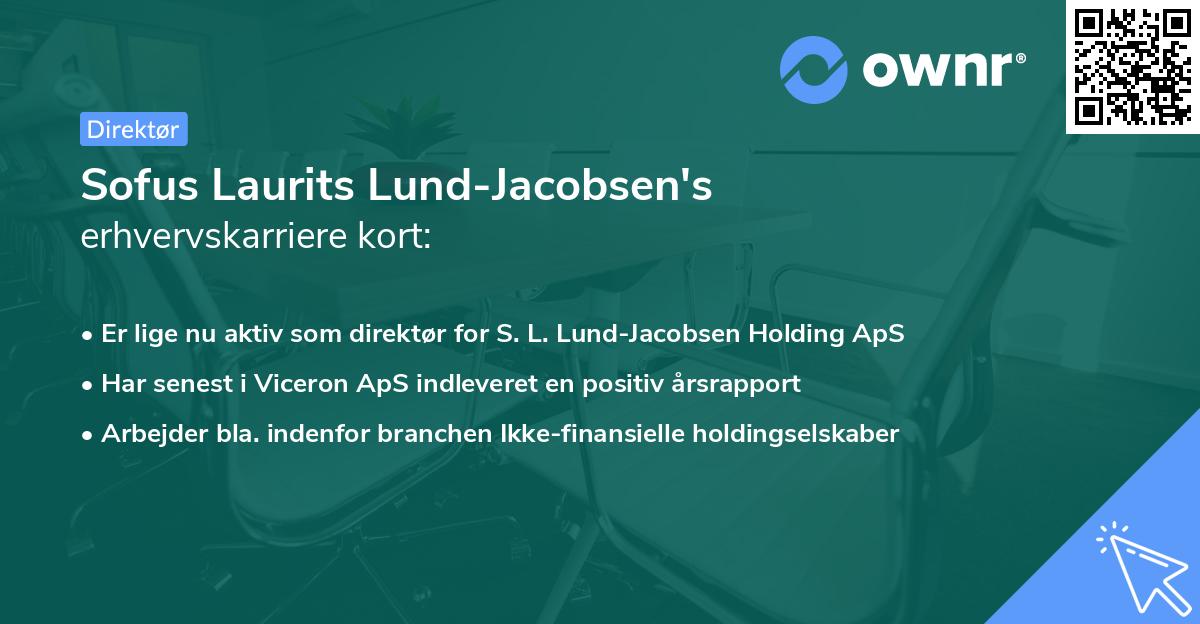 Sofus Laurits Lund-Jacobsen's erhvervskarriere kort