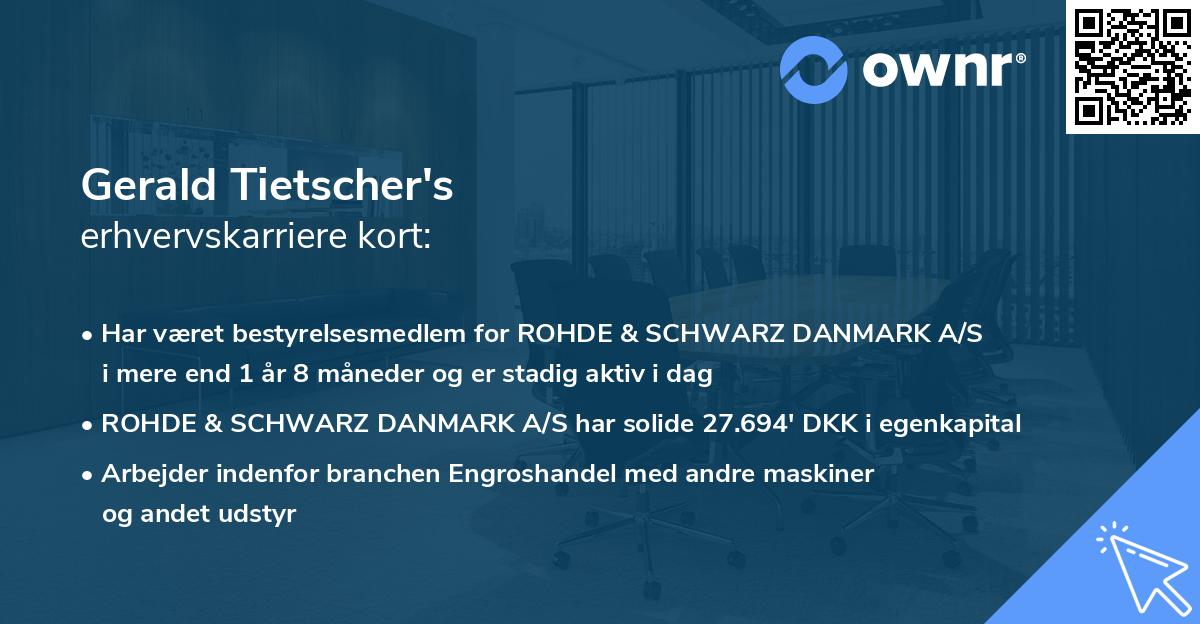 Gerald Tietscher's erhvervskarriere kort