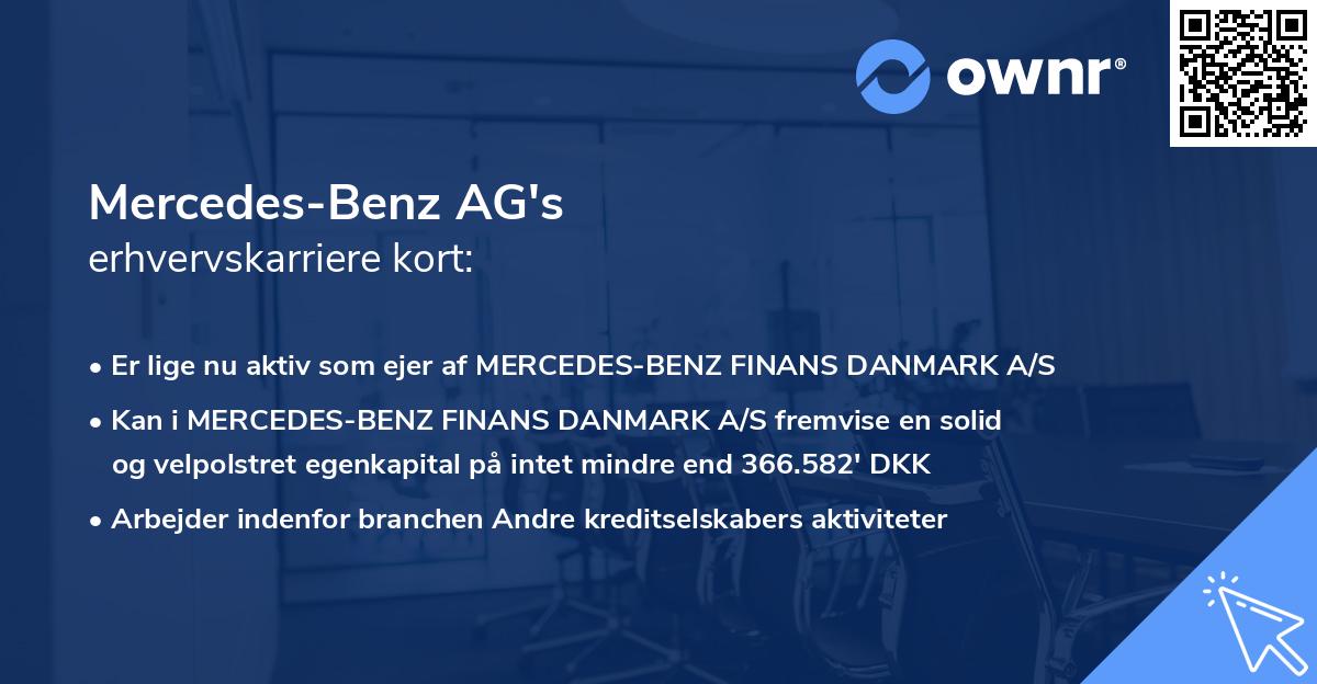 Mercedes-Benz AG's erhvervskarriere kort