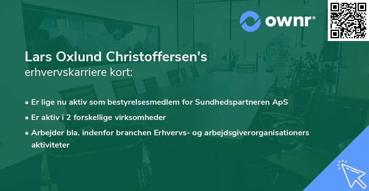 Lars Oxlund Christoffersen's erhvervskarriere kort