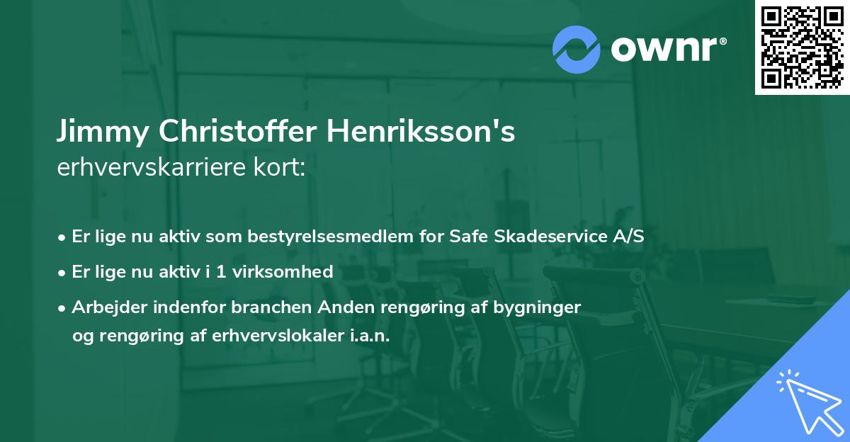 Jimmy Christoffer Henriksson's erhvervskarriere kort