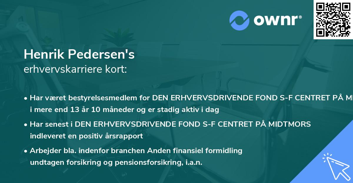 Henrik Pedersen's erhvervskarriere kort