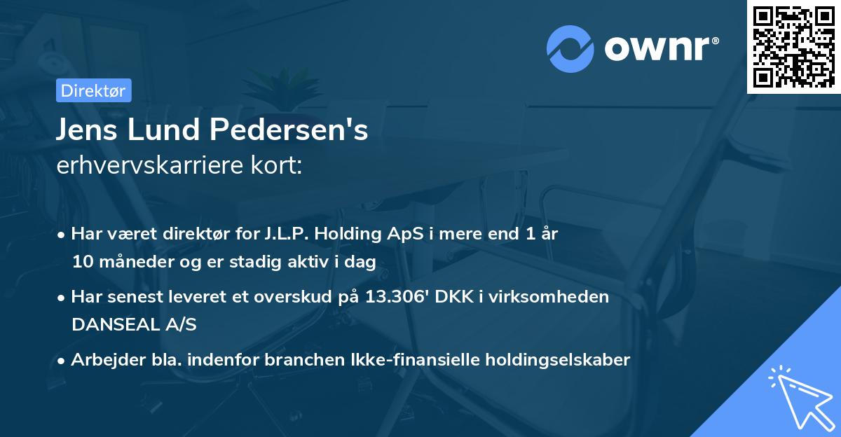 Jens Lund Pedersen's erhvervskarriere kort