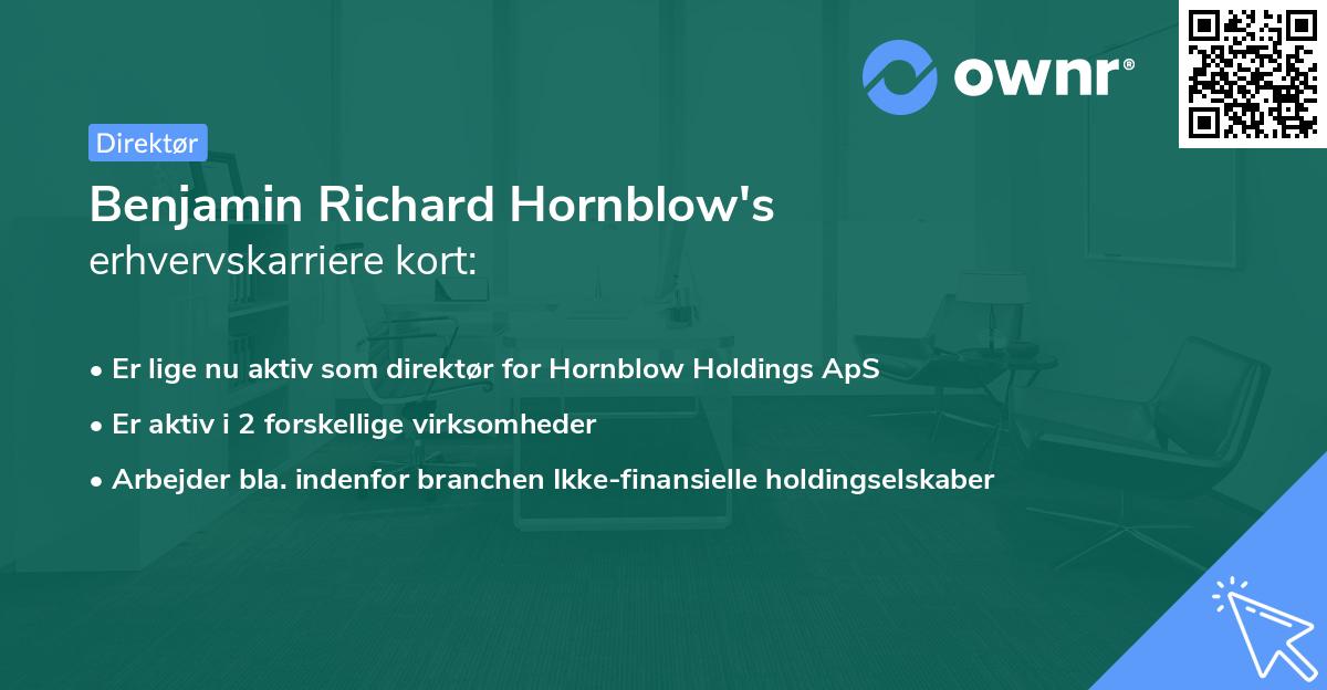 Benjamin Richard Hornblow's erhvervskarriere kort