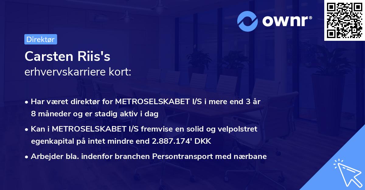 Carsten Riis's erhvervskarriere kort