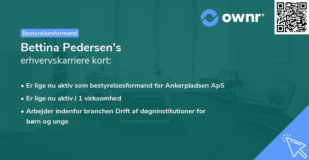 Bettina Pedersen's erhvervskarriere kort