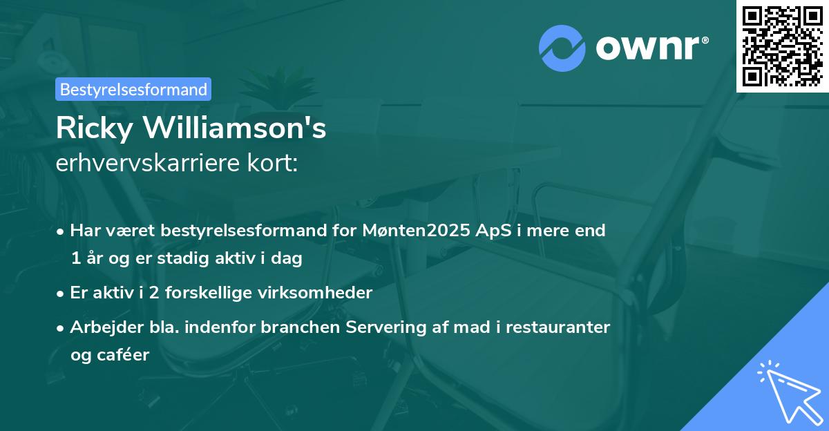 Ricky Williamson's erhvervskarriere kort
