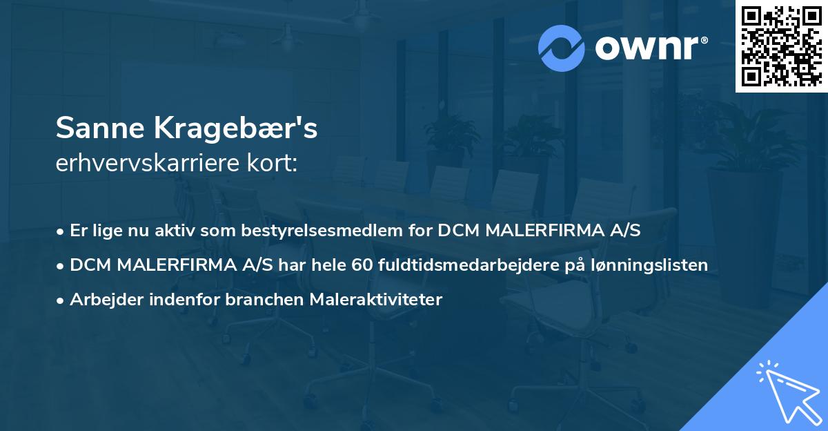 Sanne Kragebær's erhvervskarriere kort