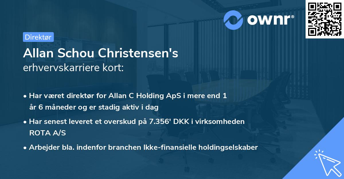 Allan Schou Christensen's erhvervskarriere kort