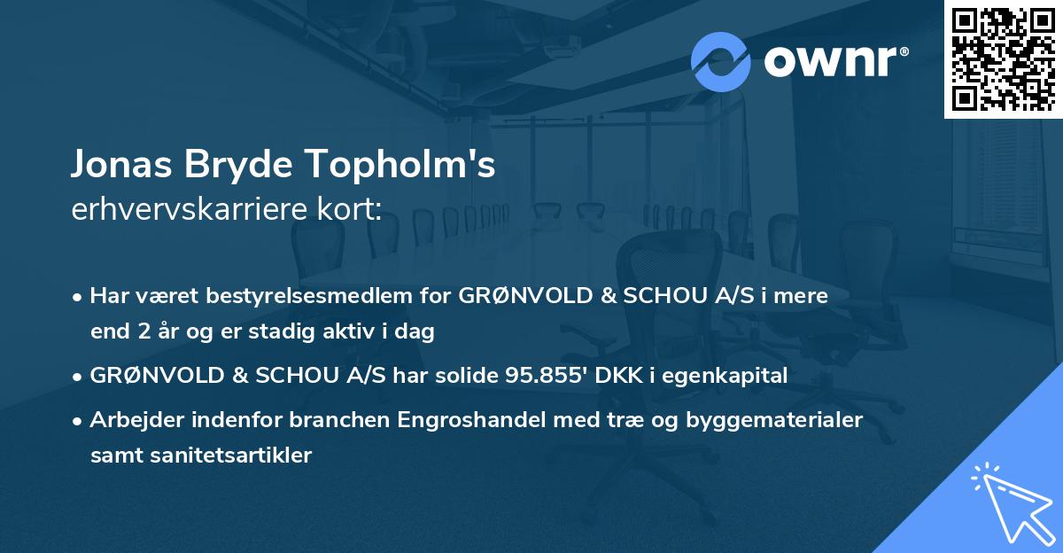 Jonas Bryde Topholm's erhvervskarriere kort