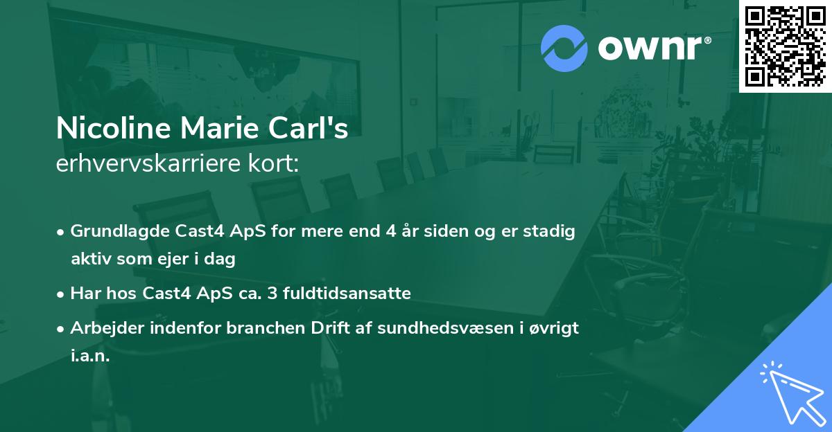 Nicoline Marie Carl's erhvervskarriere kort