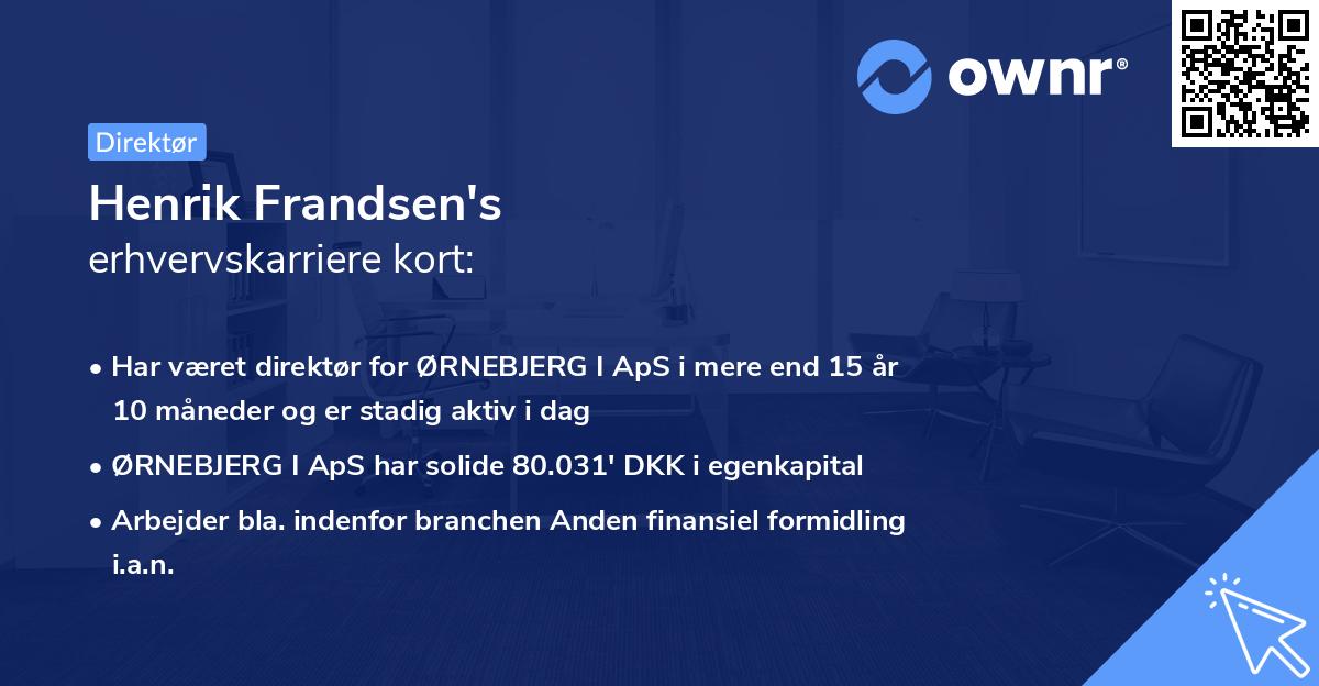 Henrik Frandsen's erhvervskarriere kort