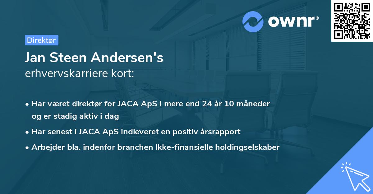 Jan Steen Andersen's erhvervskarriere kort