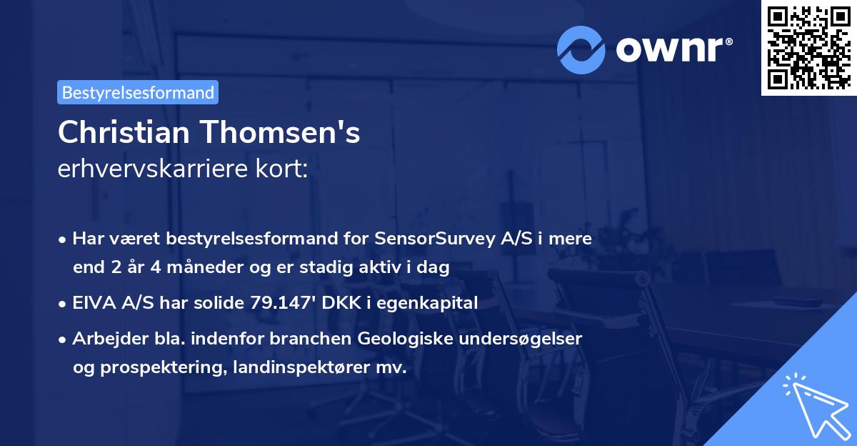 Christian Thomsen's erhvervskarriere kort