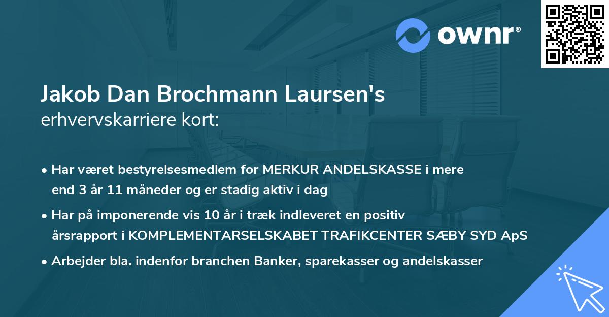 Jakob Dan Brochmann Laursen's erhvervskarriere kort