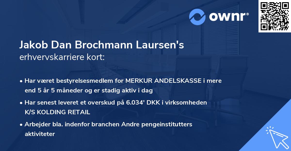 Jakob Dan Brochmann Laursen's erhvervskarriere kort