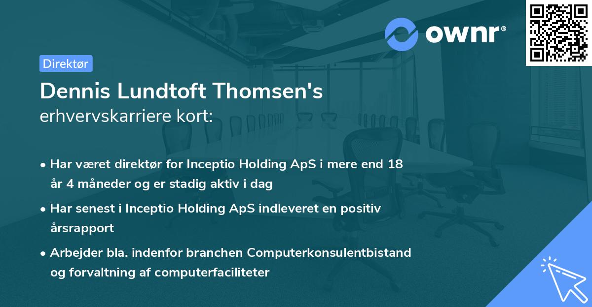 Dennis Lundtoft Thomsen's erhvervskarriere kort