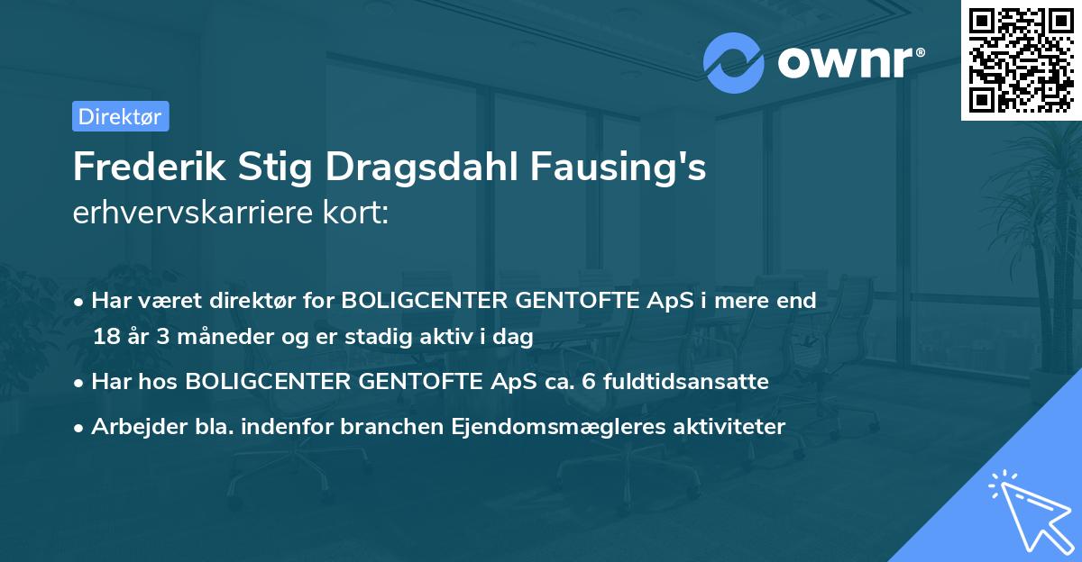 Frederik Stig Dragsdahl Fausing's erhvervskarriere kort