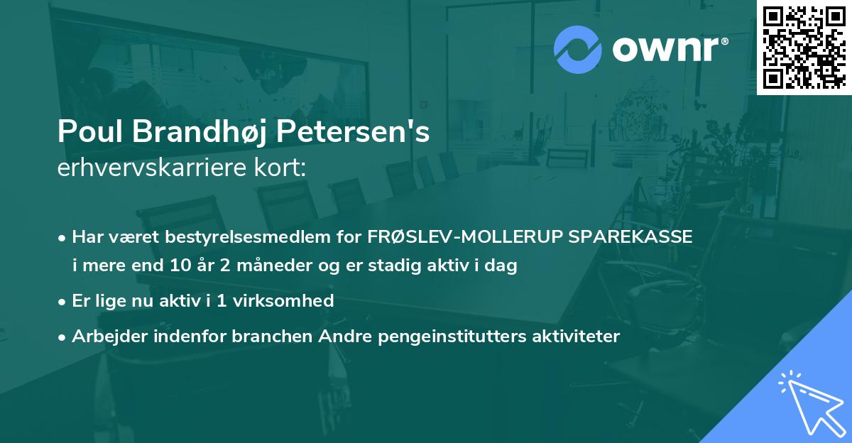 Poul Brandhøj Petersen's erhvervskarriere kort