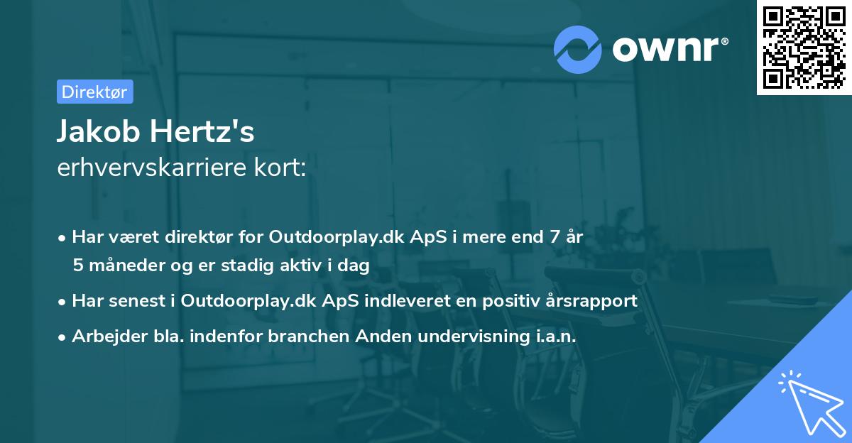 Jakob Hertz's erhvervskarriere kort
