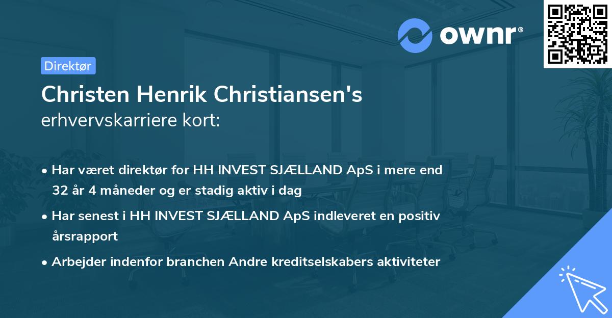 Christen Henrik Christiansen's erhvervskarriere kort