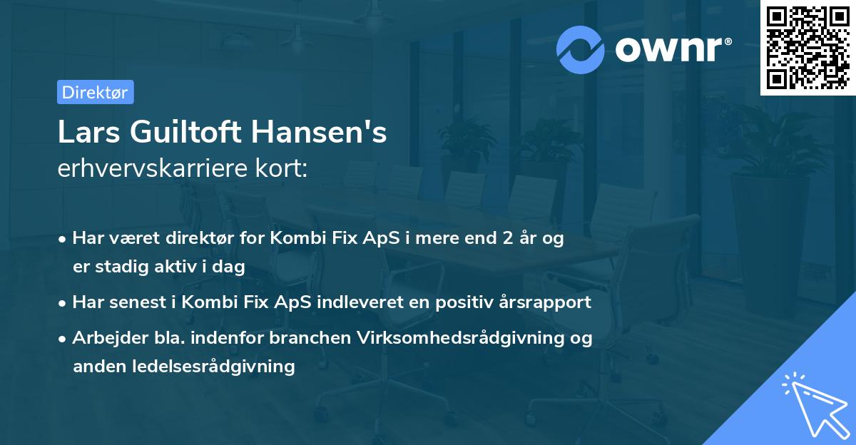 Lars Guiltoft Hansen's erhvervskarriere kort