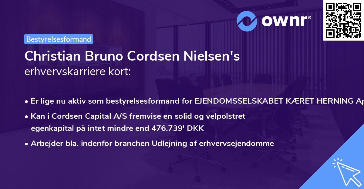 Christian Bruno Cordsen Nielsen's erhvervskarriere kort