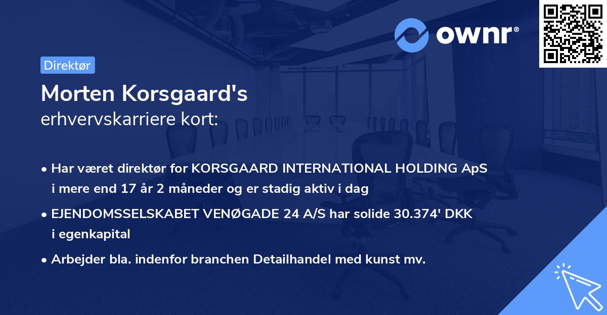 Morten Korsgaard's erhvervskarriere kort