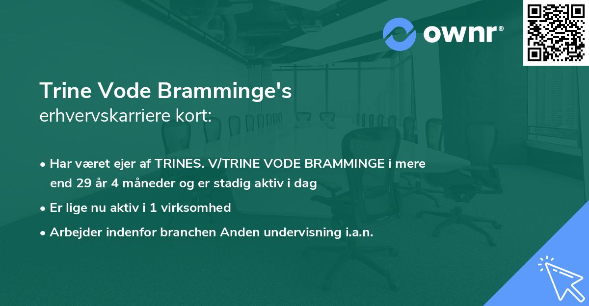 Trine Vode Bramminge's erhvervskarriere kort