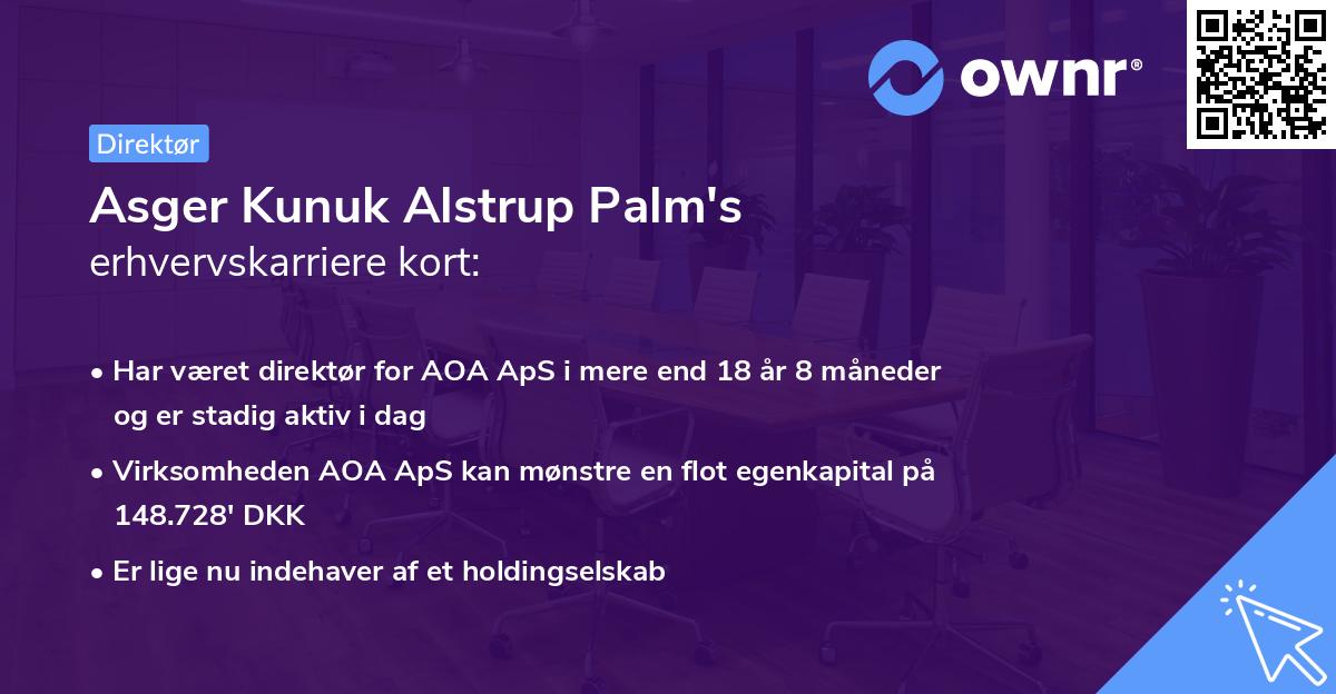 Asger Kunuk Alstrup Palm's erhvervskarriere kort