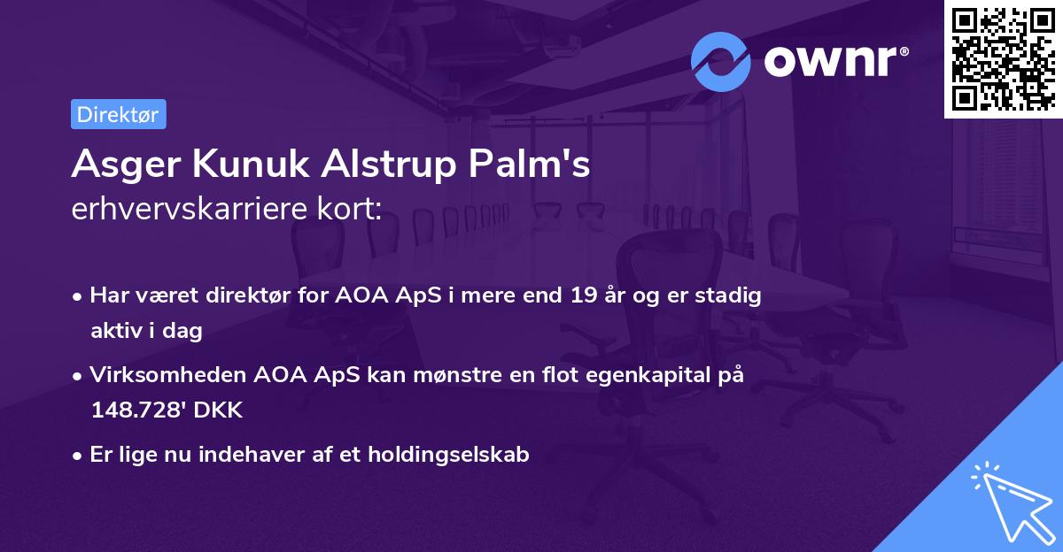 Asger Kunuk Alstrup Palm's erhvervskarriere kort