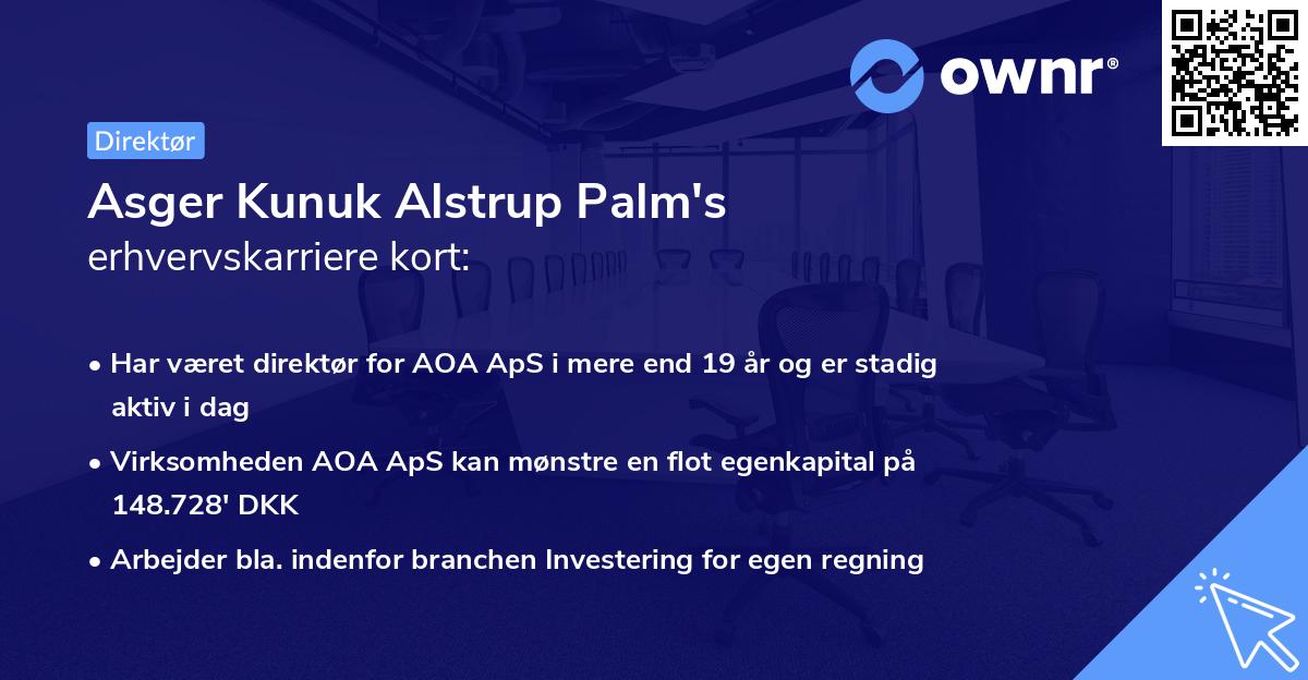 Asger Kunuk Alstrup Palm's erhvervskarriere kort