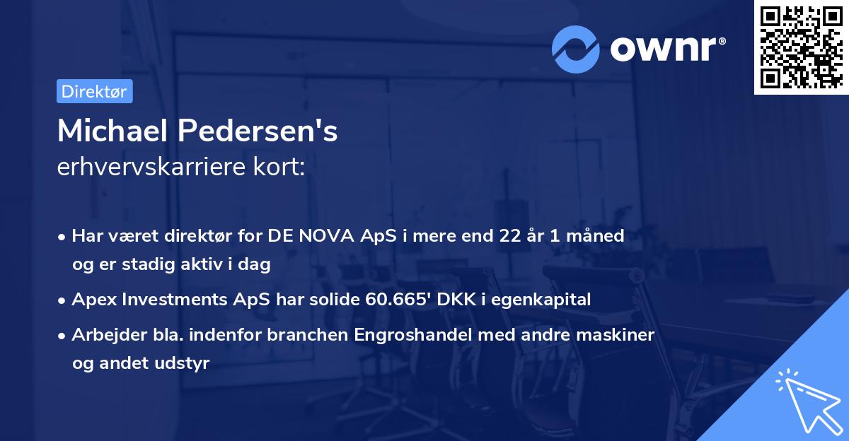 Michael Pedersen's erhvervskarriere kort