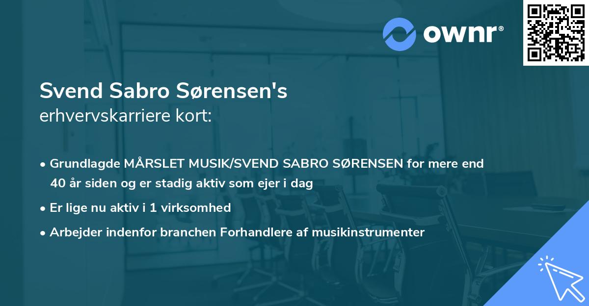 Svend Sabro Sørensen's erhvervskarriere kort