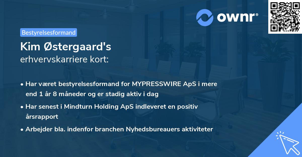 Kim Østergaard's erhvervskarriere kort