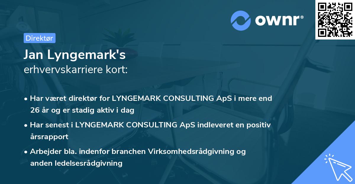 Jan Lyngemark's erhvervskarriere kort