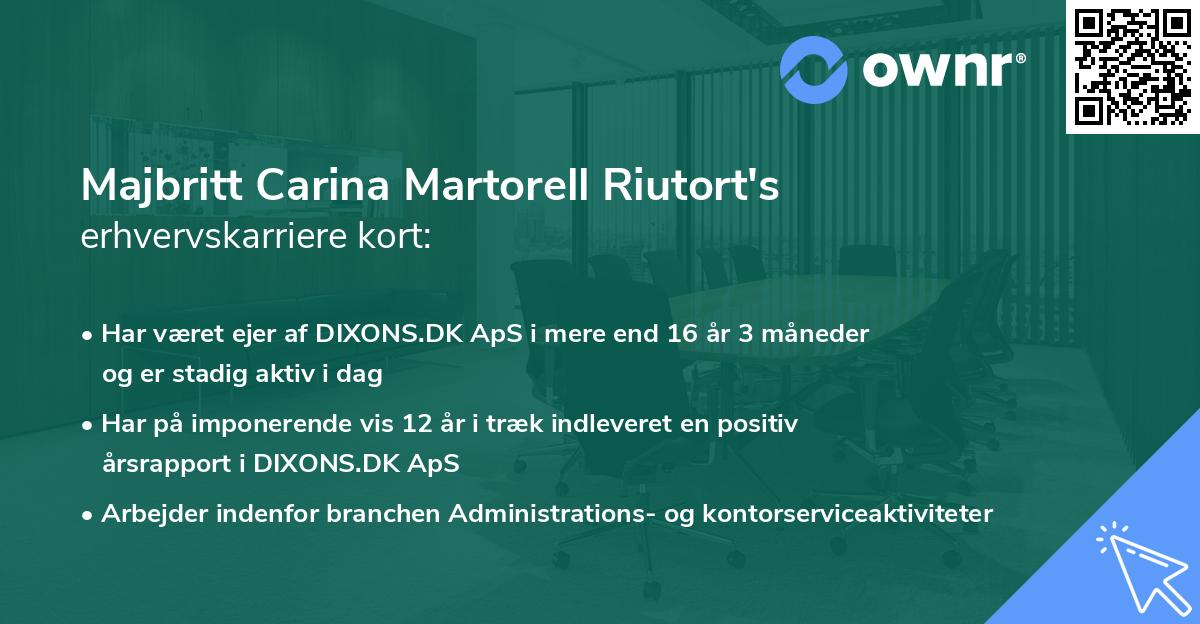 Majbritt Carina Martorell Riutort's erhvervskarriere kort