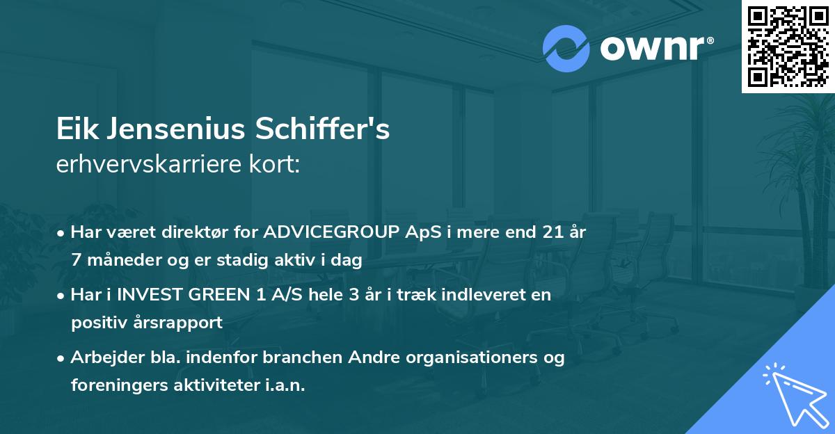 Eik Jensenius Schiffer's erhvervskarriere kort