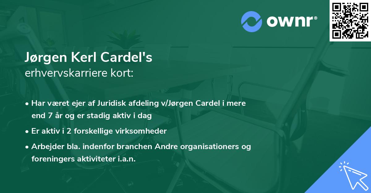 Jørgen Kerl Cardel's erhvervskarriere kort