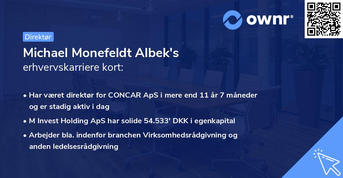 Michael Monefeldt Albek's erhvervskarriere kort