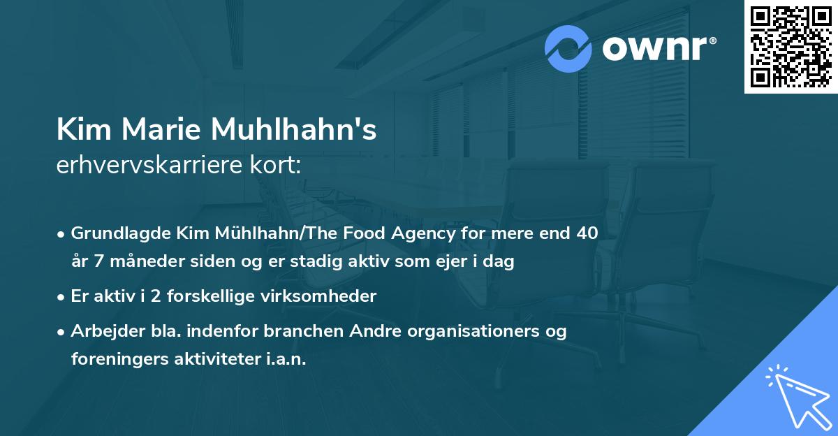 Kim Marie Muhlhahn's erhvervskarriere kort