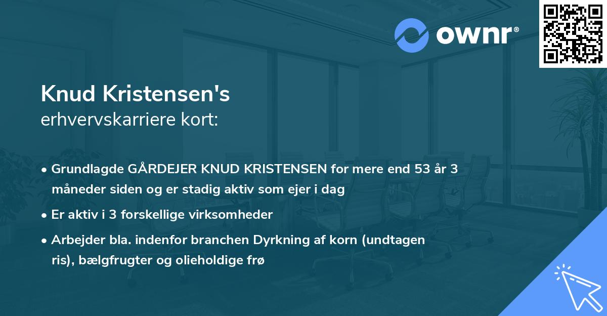 Knud Kristensen's erhvervskarriere kort